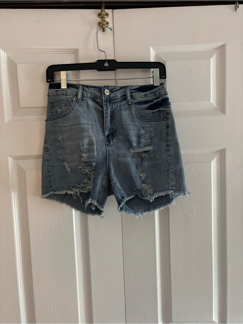 Women’s Distressed Denim Shorts - Blue
